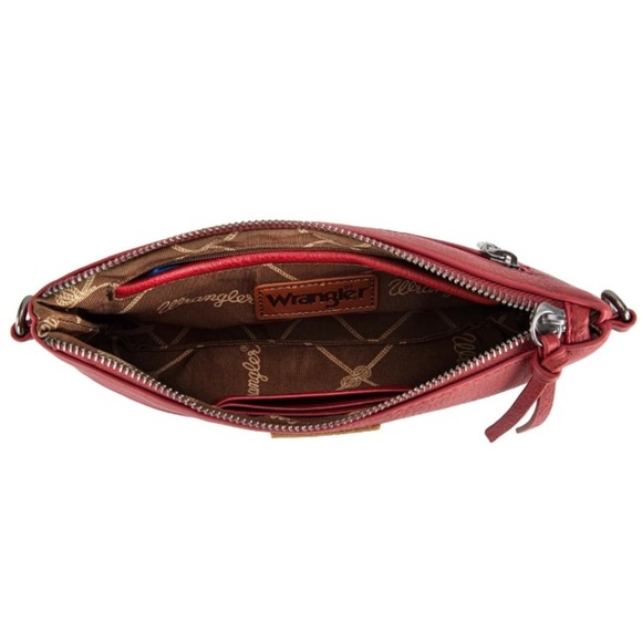 Wrangler Women’s Burgundy/Red Wristlet/Wallet/Clutch Purse with Extension Strap - Picture 5 of 7